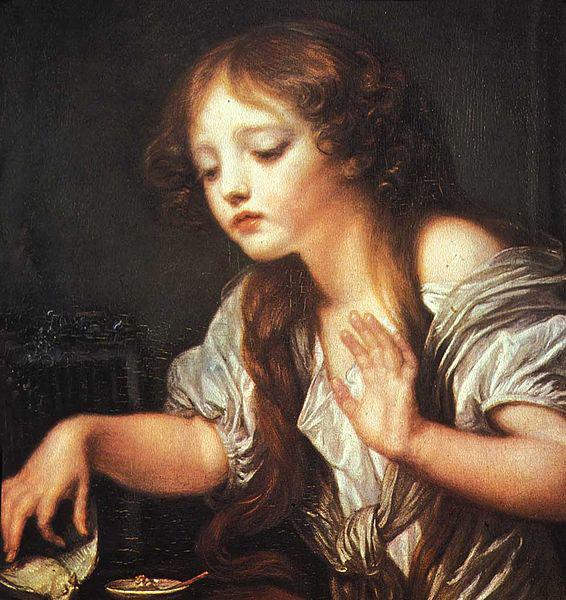 Jean-Baptiste Greuze Young Girl Weeping for her Dead Bird oil painting image